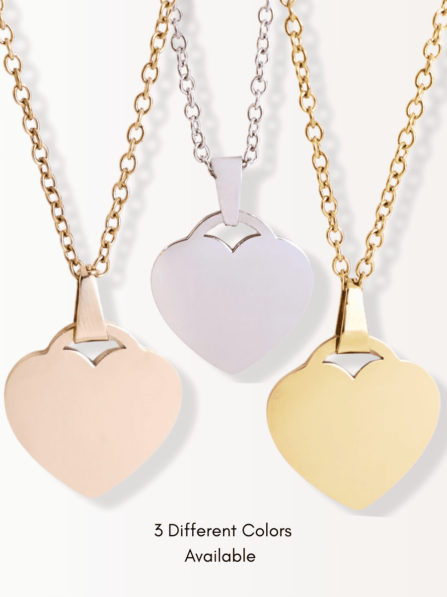 Spicy Custom Engraved Photo Heart Necklace