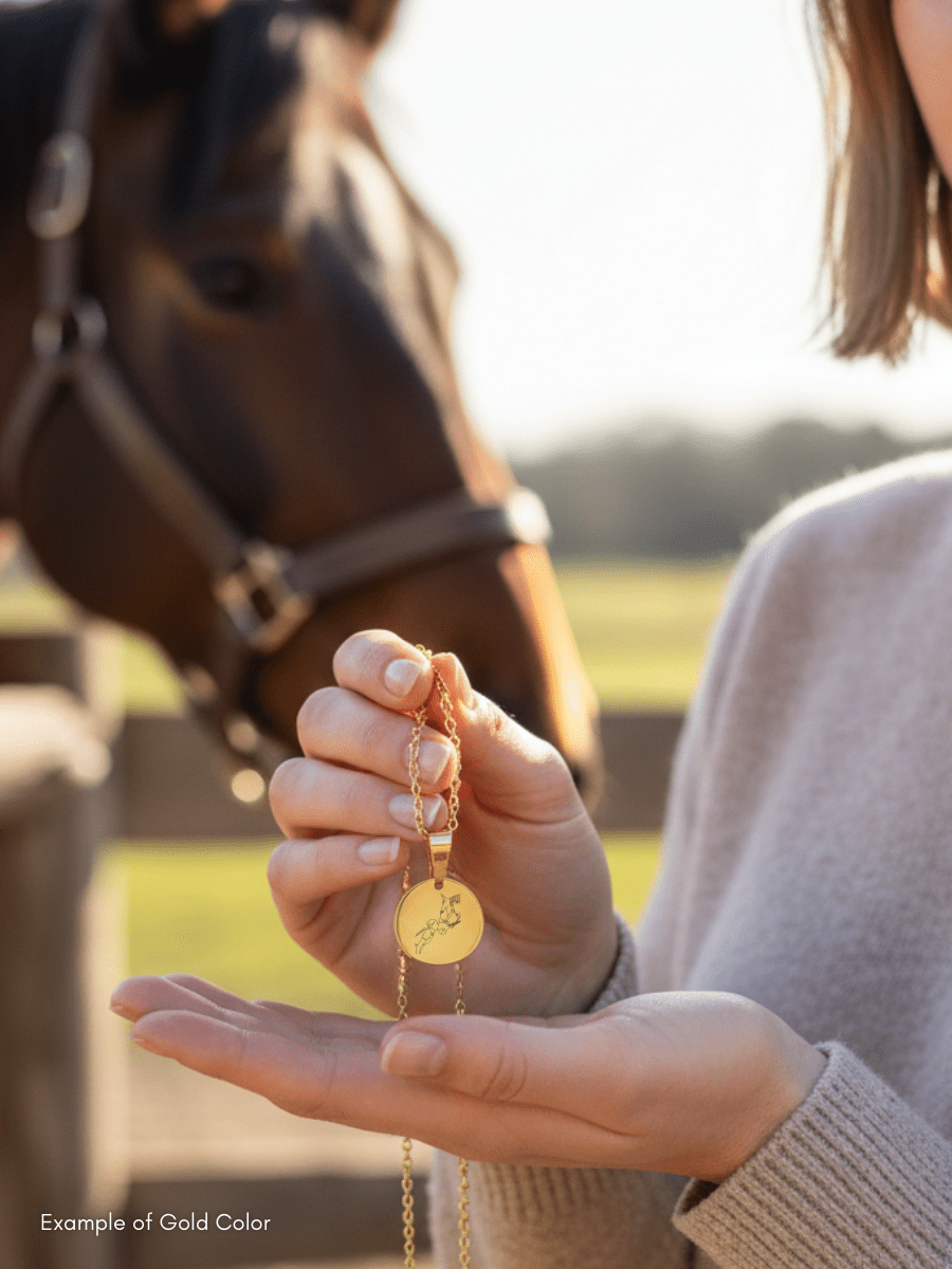 Pet Photo Engraved Circle Necklace