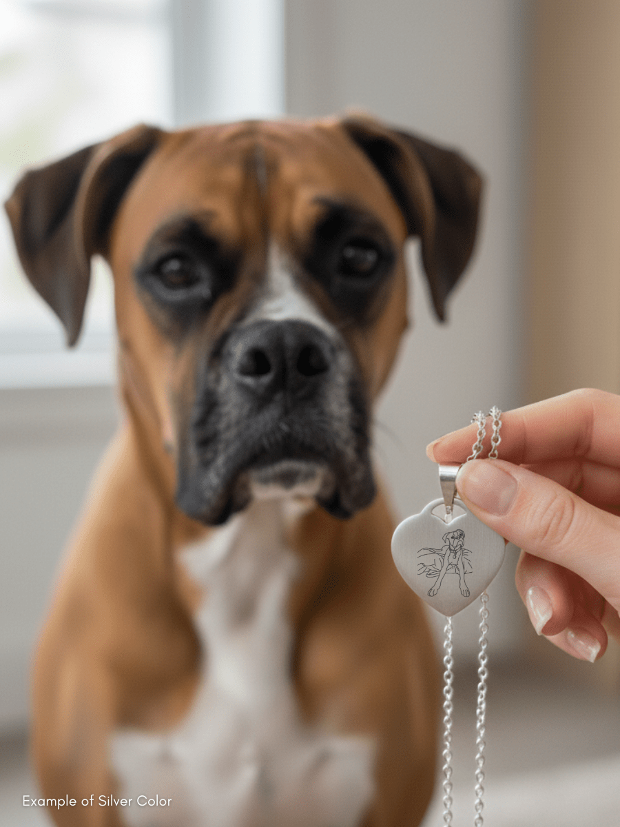 Pet Photo Engraved Heart Necklace
