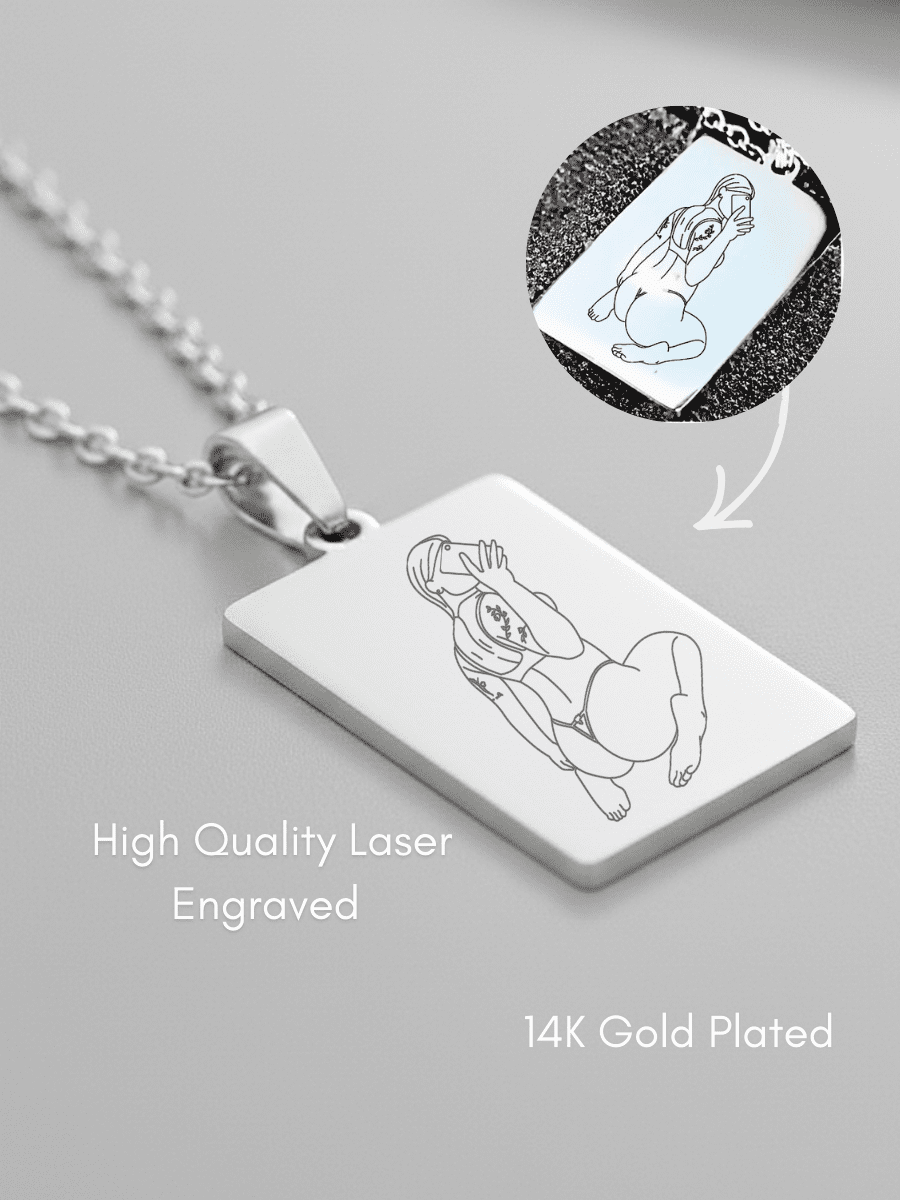 Spicy Custom Engraved Photo Tag Necklace