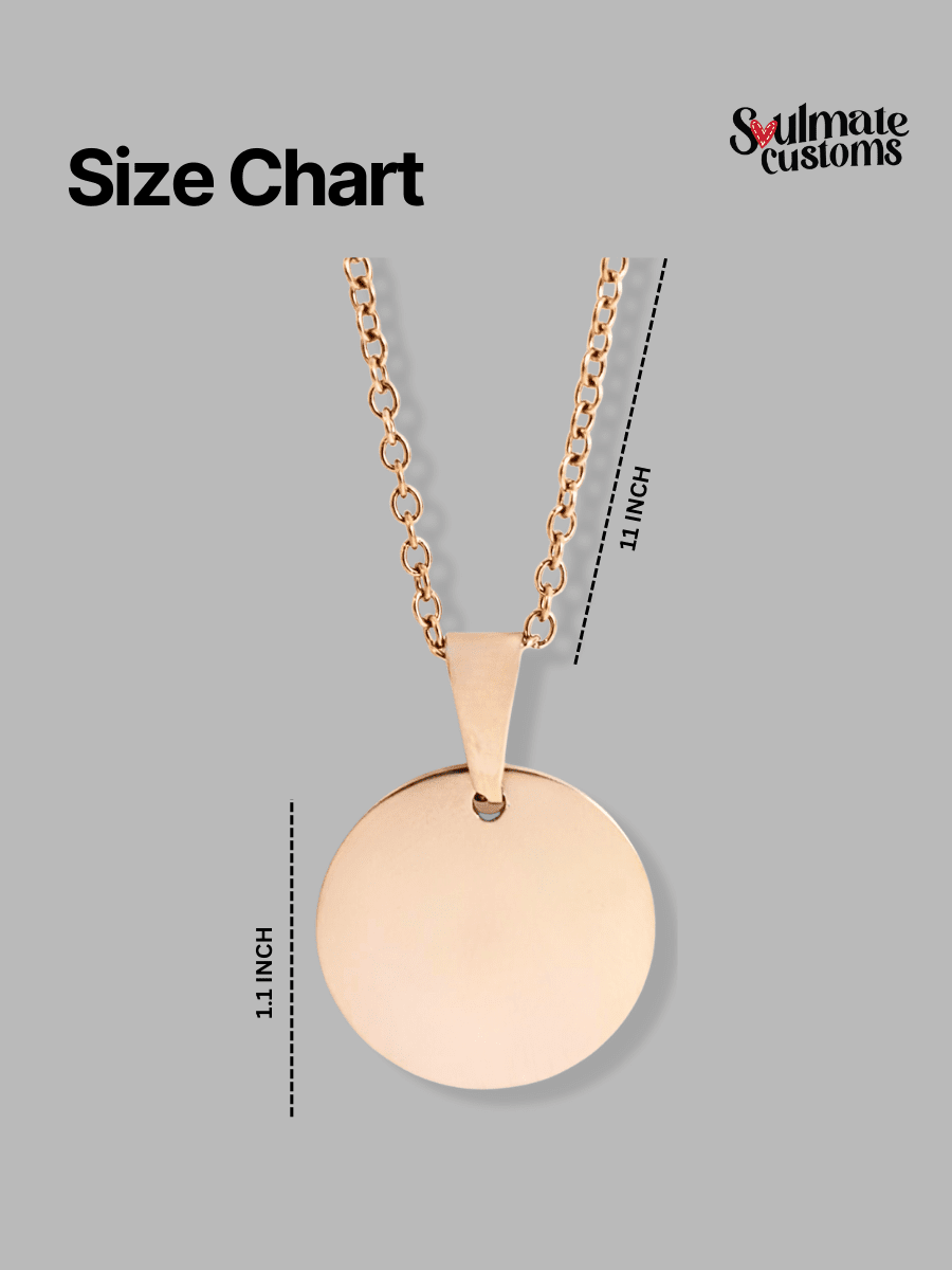 Spicy Custom Engraved Photo Circle Necklace