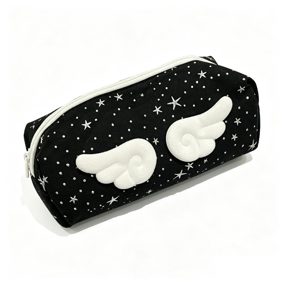Cute Angel Wings Pencil Case Large Capacity Star Print Pen Pouch Girls School Stationery Bag 3 Colors