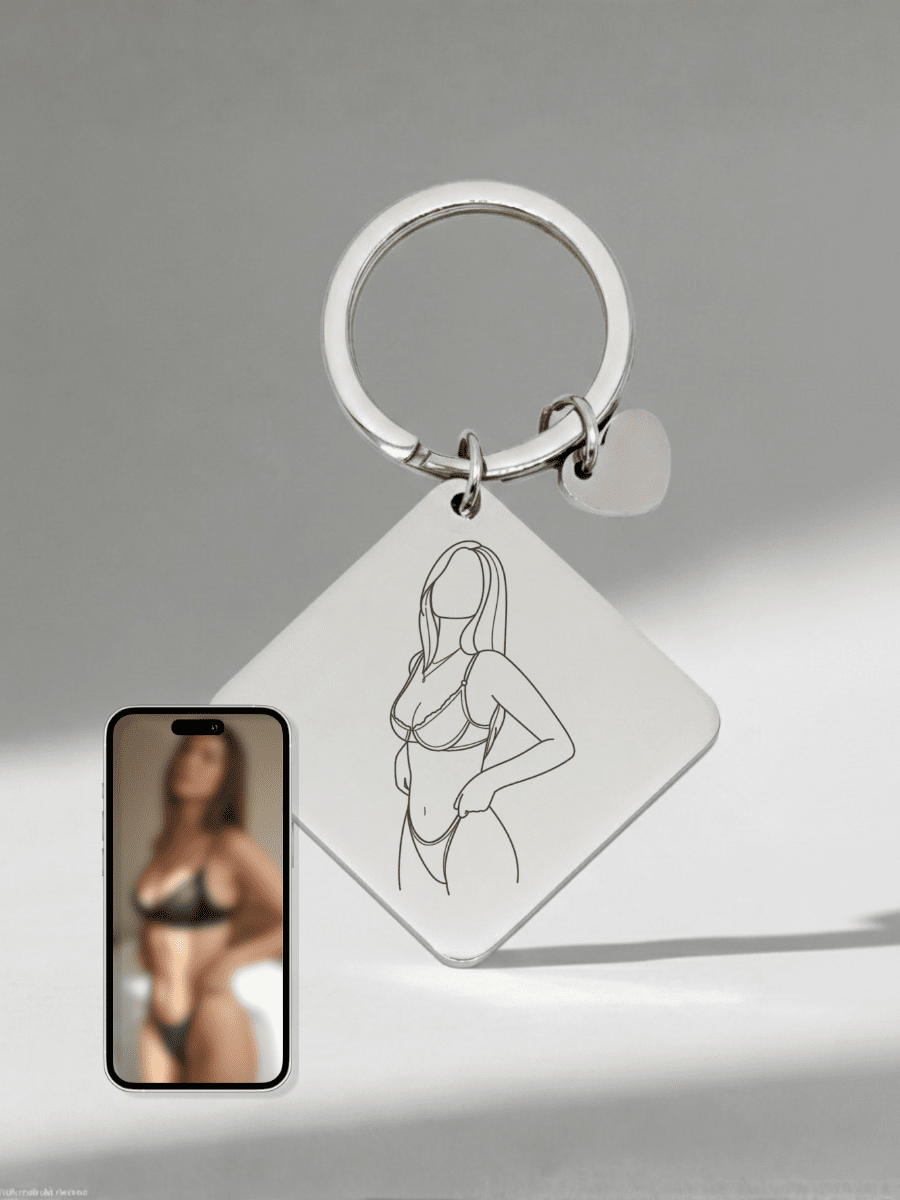 Spicy Custom Engraved Photo Keychain
