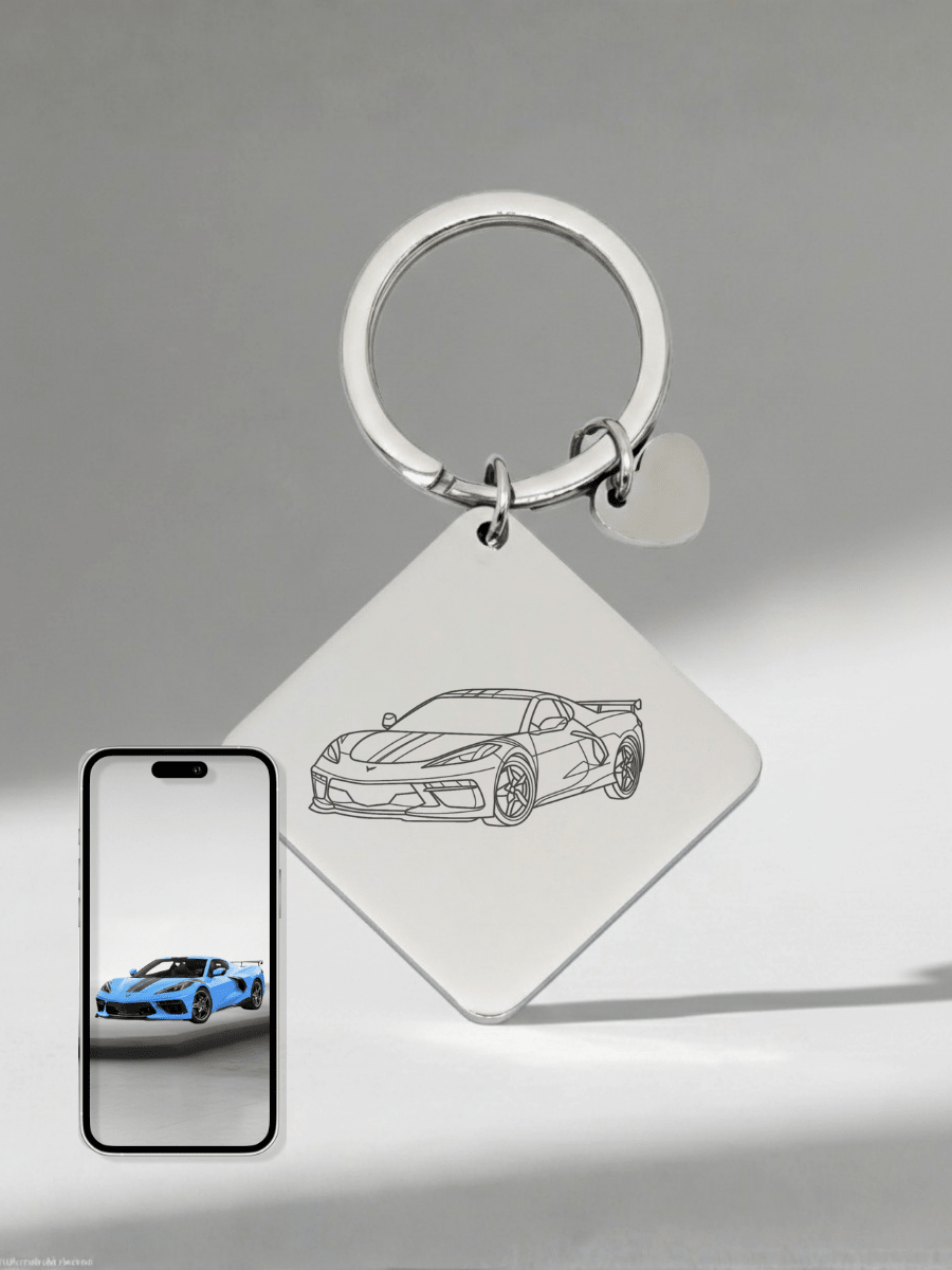 Automobile Custom Engraved Photo Keychain