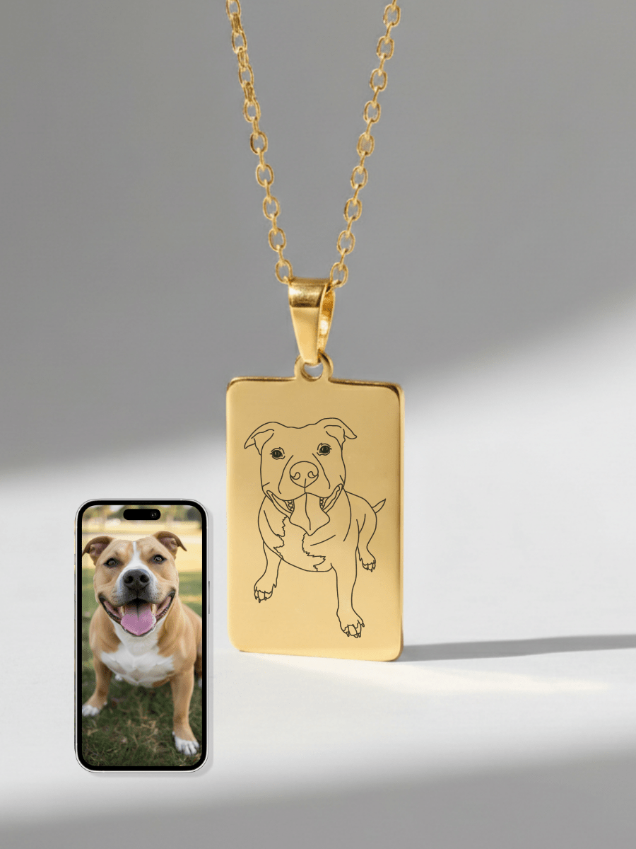 Pet Photo Engraved Tag Necklace