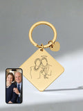 Memorial Custom Engraved Photo Keychain