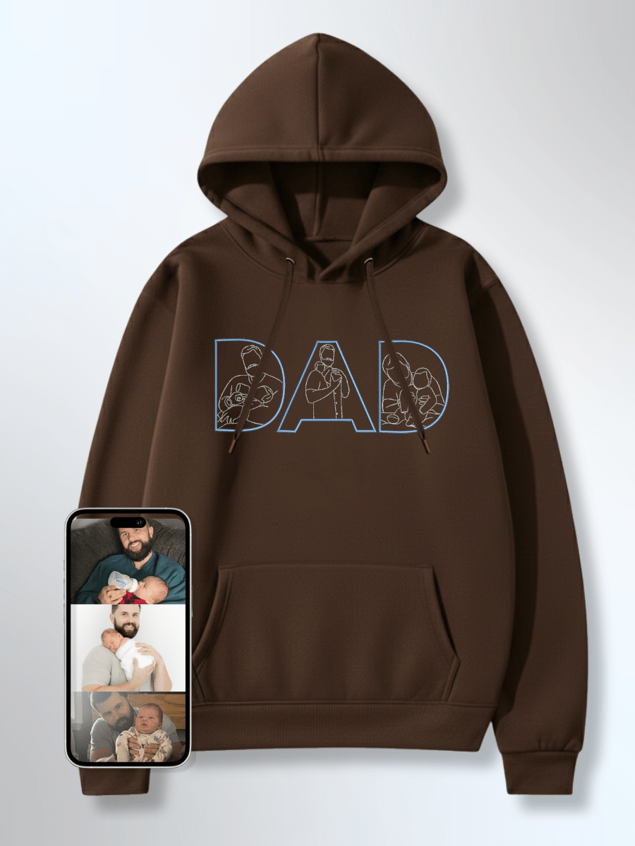 Dad Custom Embroidered Photo Hoodie