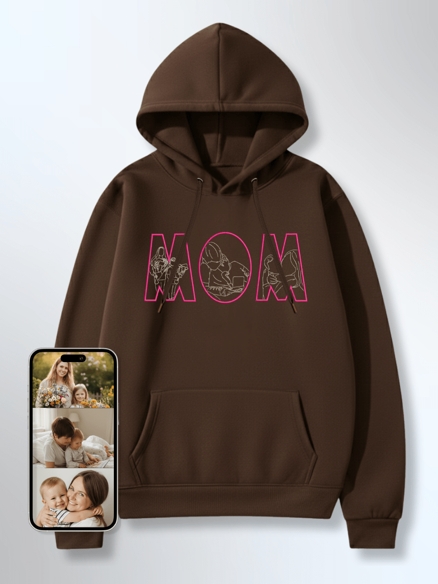 Mom Custom Embroidered Photo Hoodie
