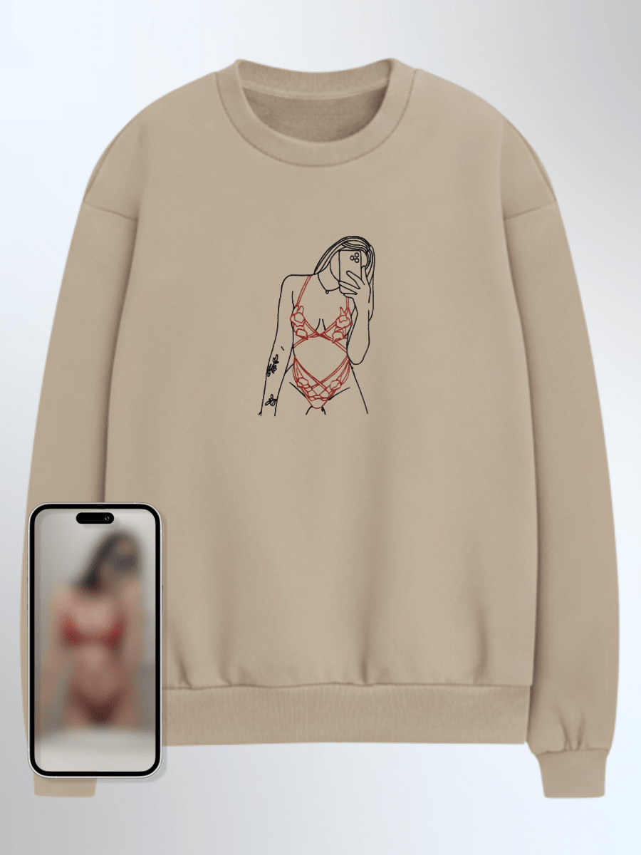 Spicy Custom Embroidered Photo Sweatshirt