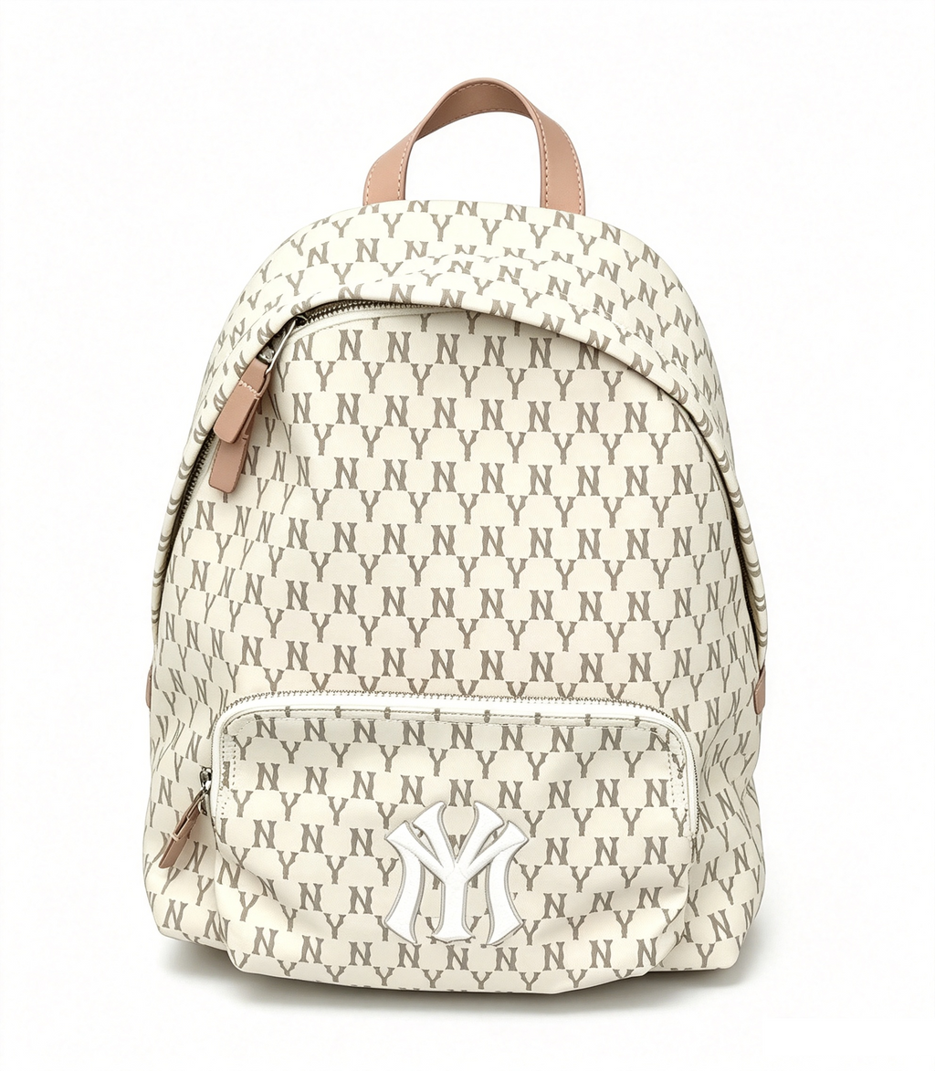 Monogram Pattern Unisex Backpack, Large Capacity 15.6 Inch Laptop Daypack, Fashion Street Style Rucksack for School Travel Commute