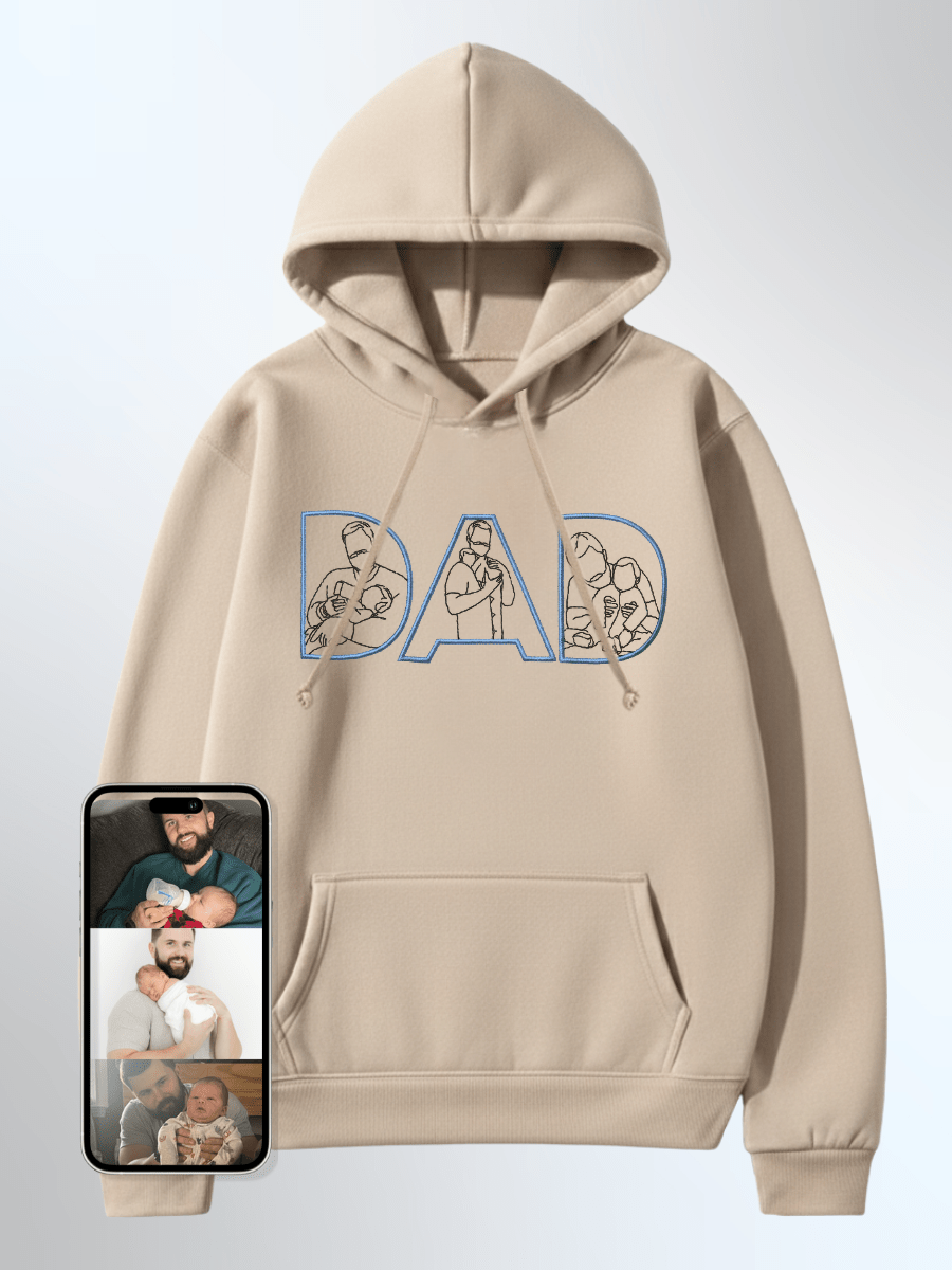 Dad Custom Embroidered Photo Hoodie