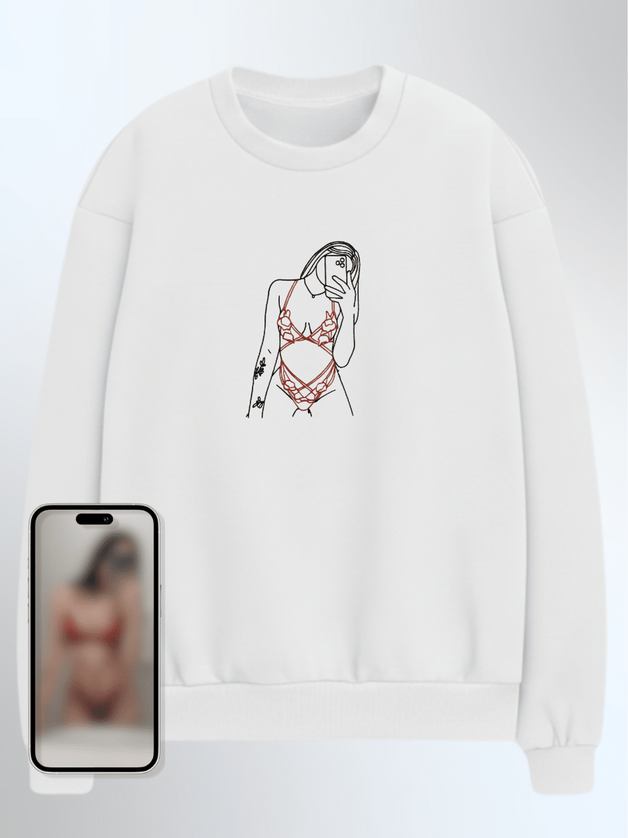 Spicy Custom Embroidered Photo Sweatshirt