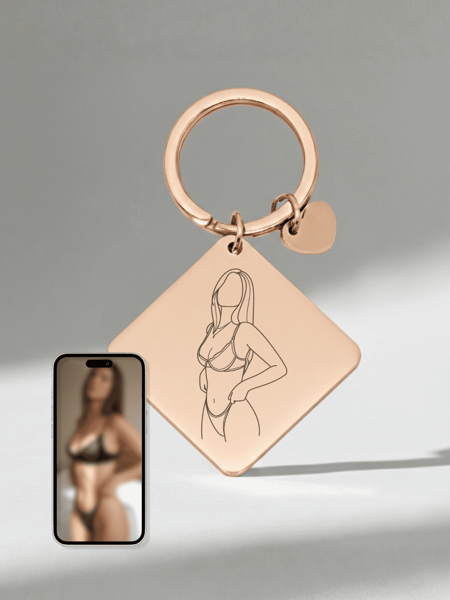 Spicy Custom Engraved Photo Keychain