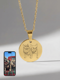 Pet Photo Engraved Circle Necklace