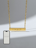 Mom Custom Engraved Text Bar Necklace