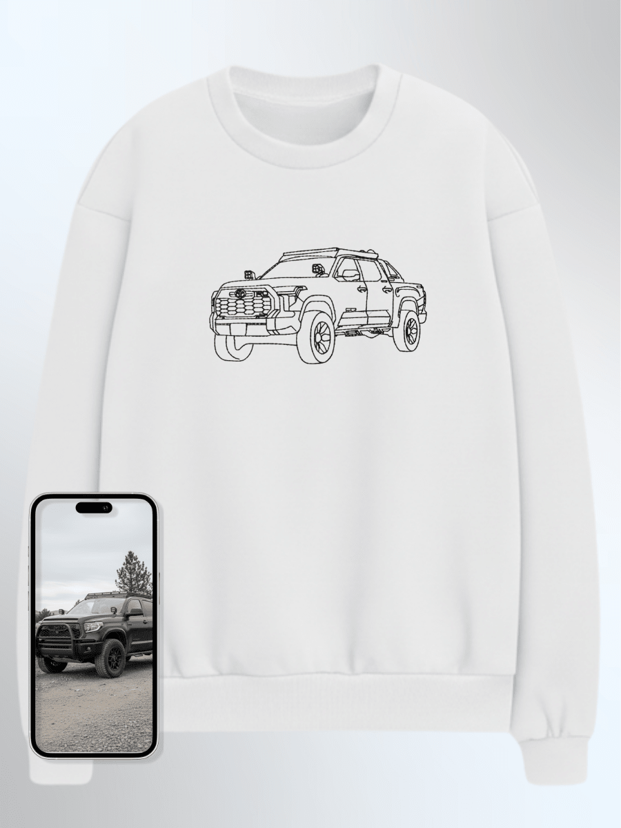 Automobile Custom Embroidered Photo Sweatshirt