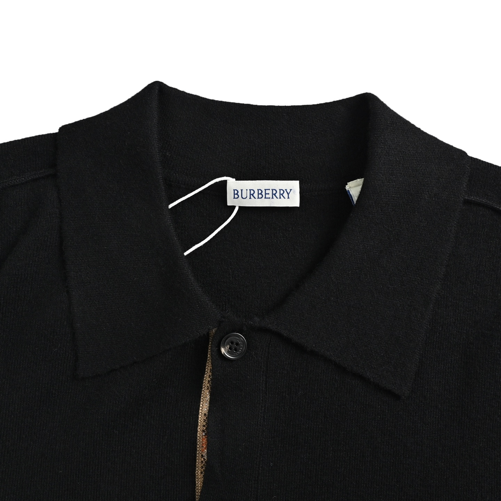 Burberry Classic Check Placket Wool Cardigan