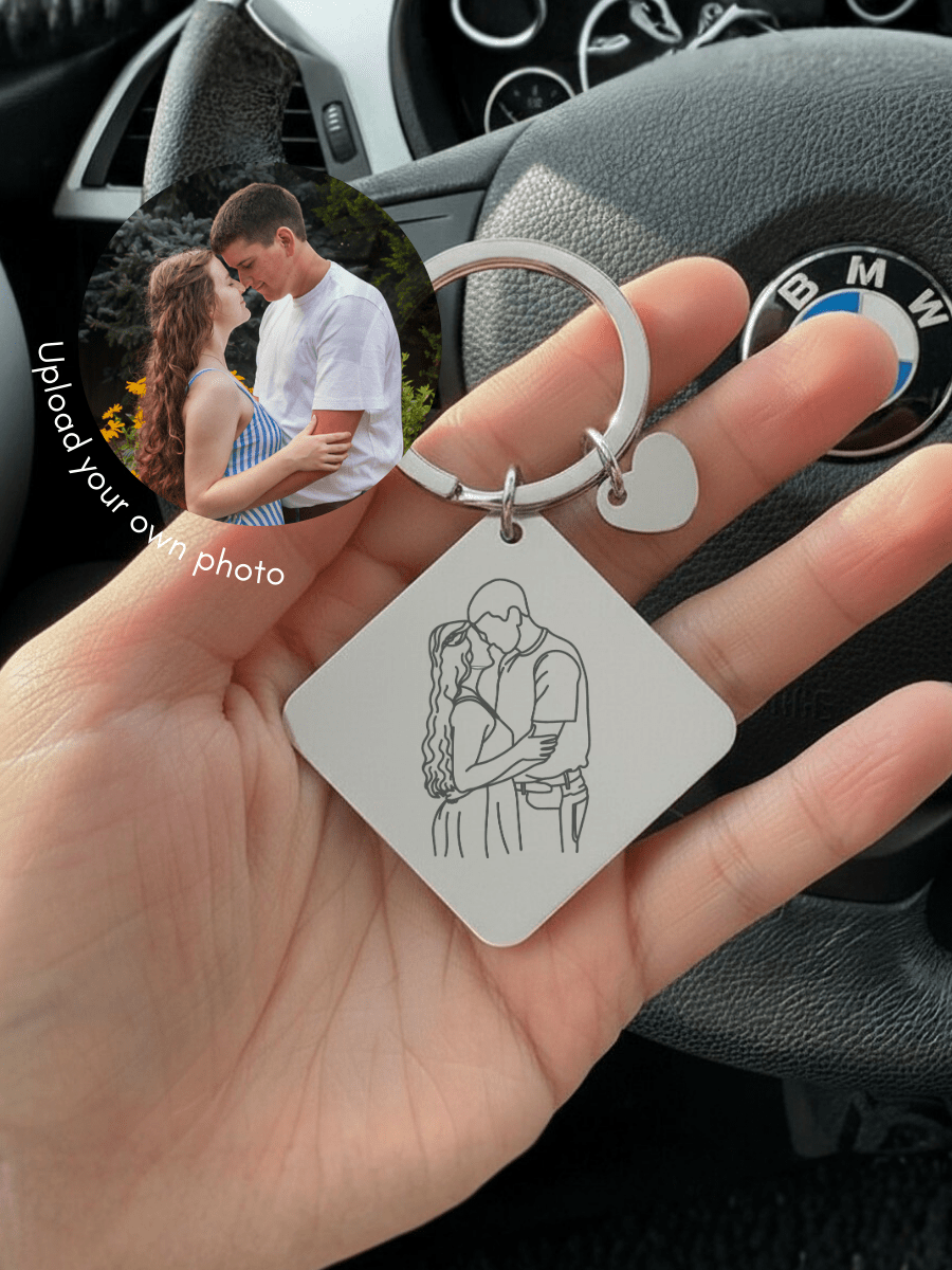 Soulmate Custom Engraved Photo Keychain