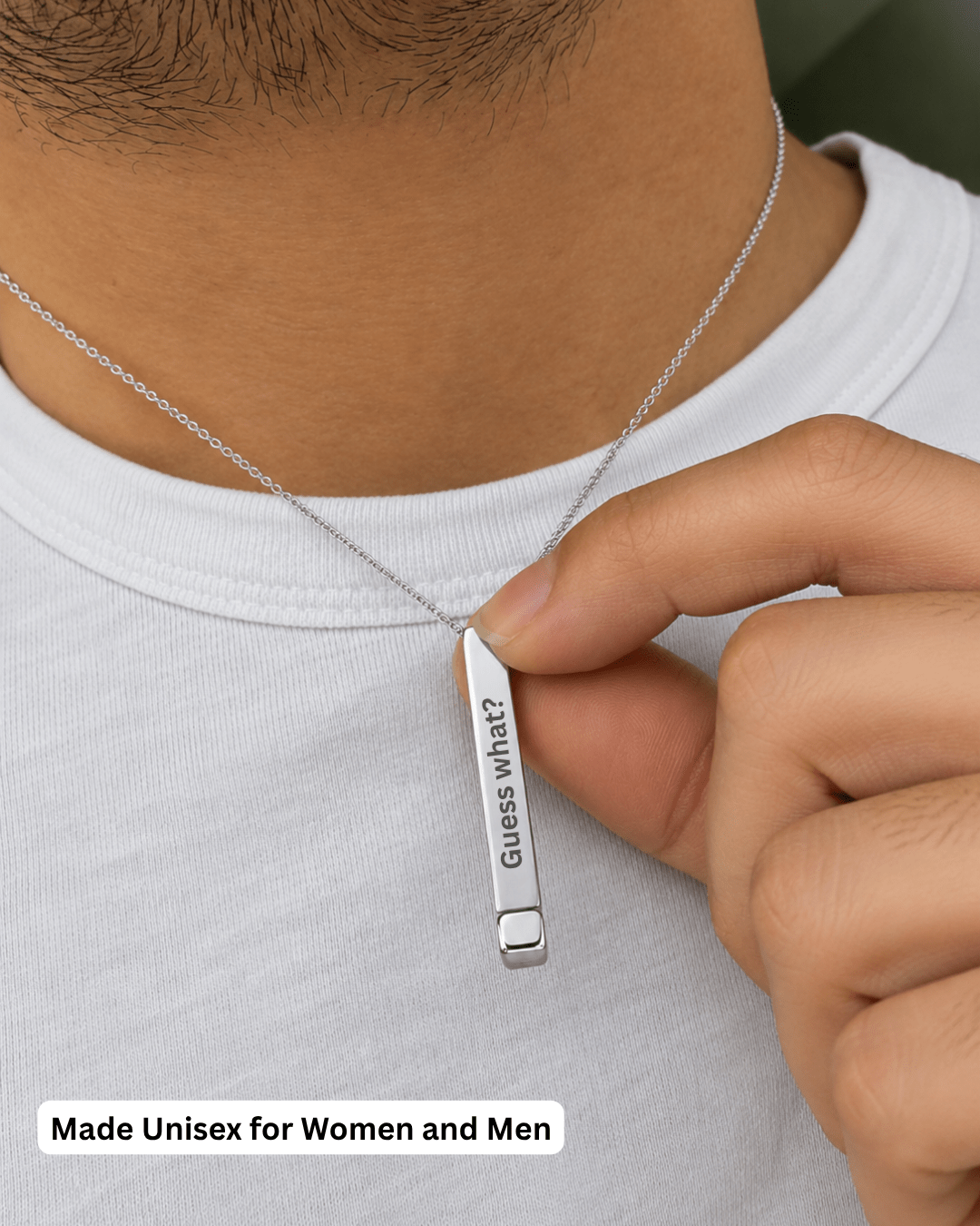 Custom Text Engraved Secret Message Necklace