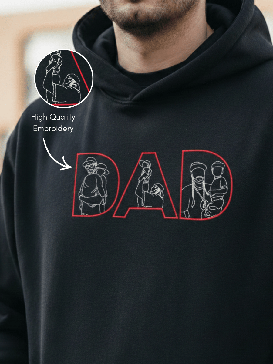 Dad Custom Embroidered Photo Hoodie