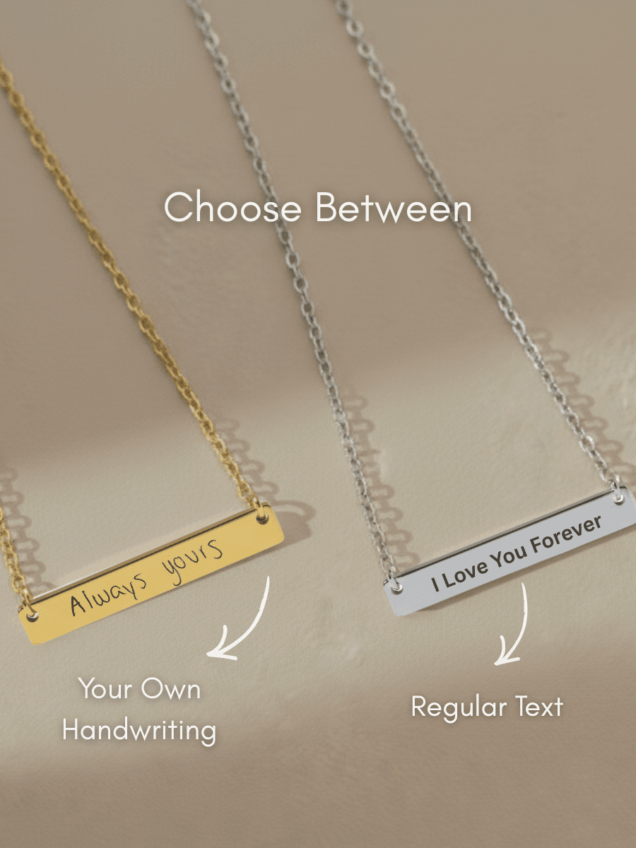 Soulmate Custom Engraved Text Bar Necklace