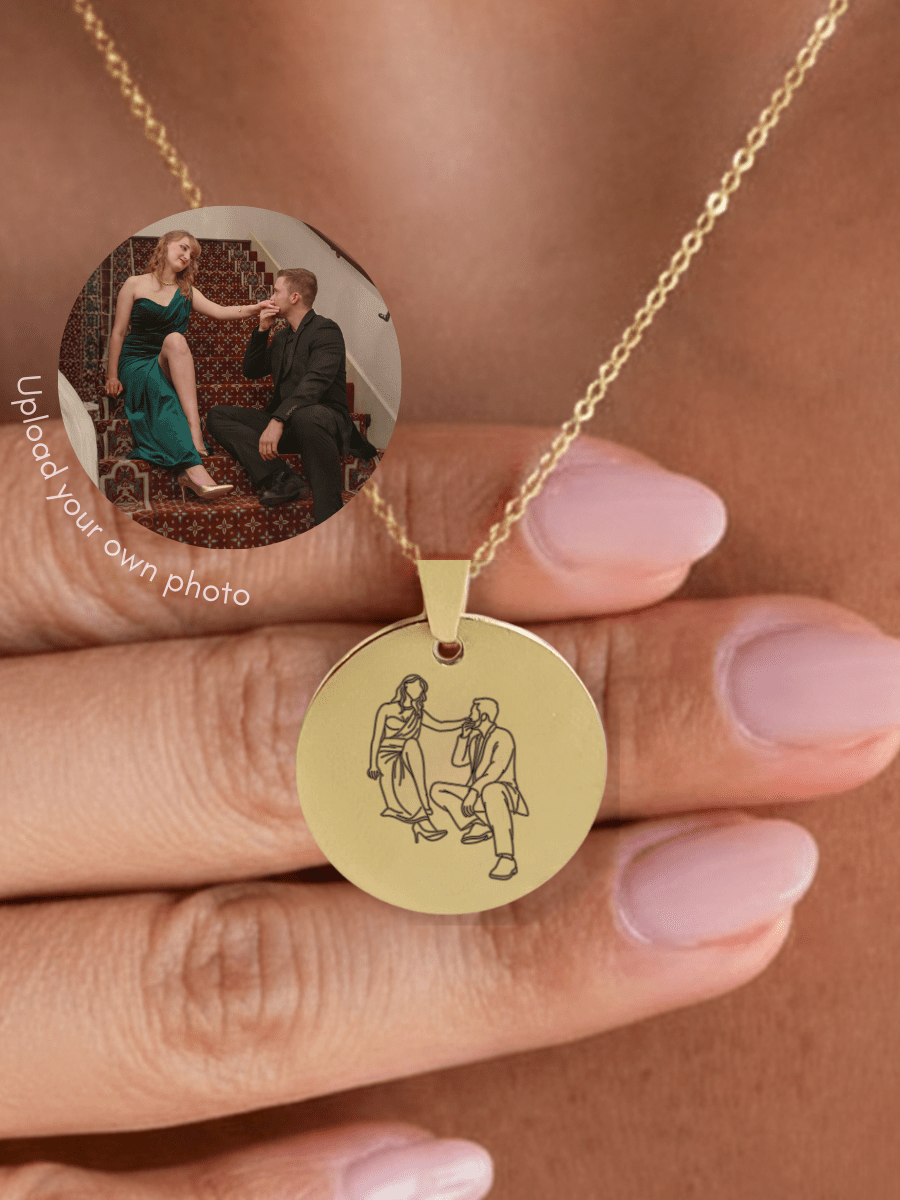 Soulmate Custom Engraved Photo Circle Necklace