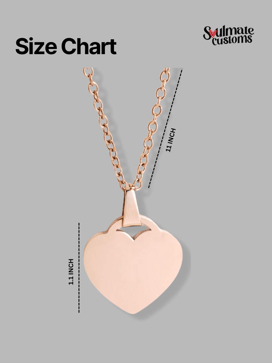 Spicy Custom Engraved Photo Heart Necklace