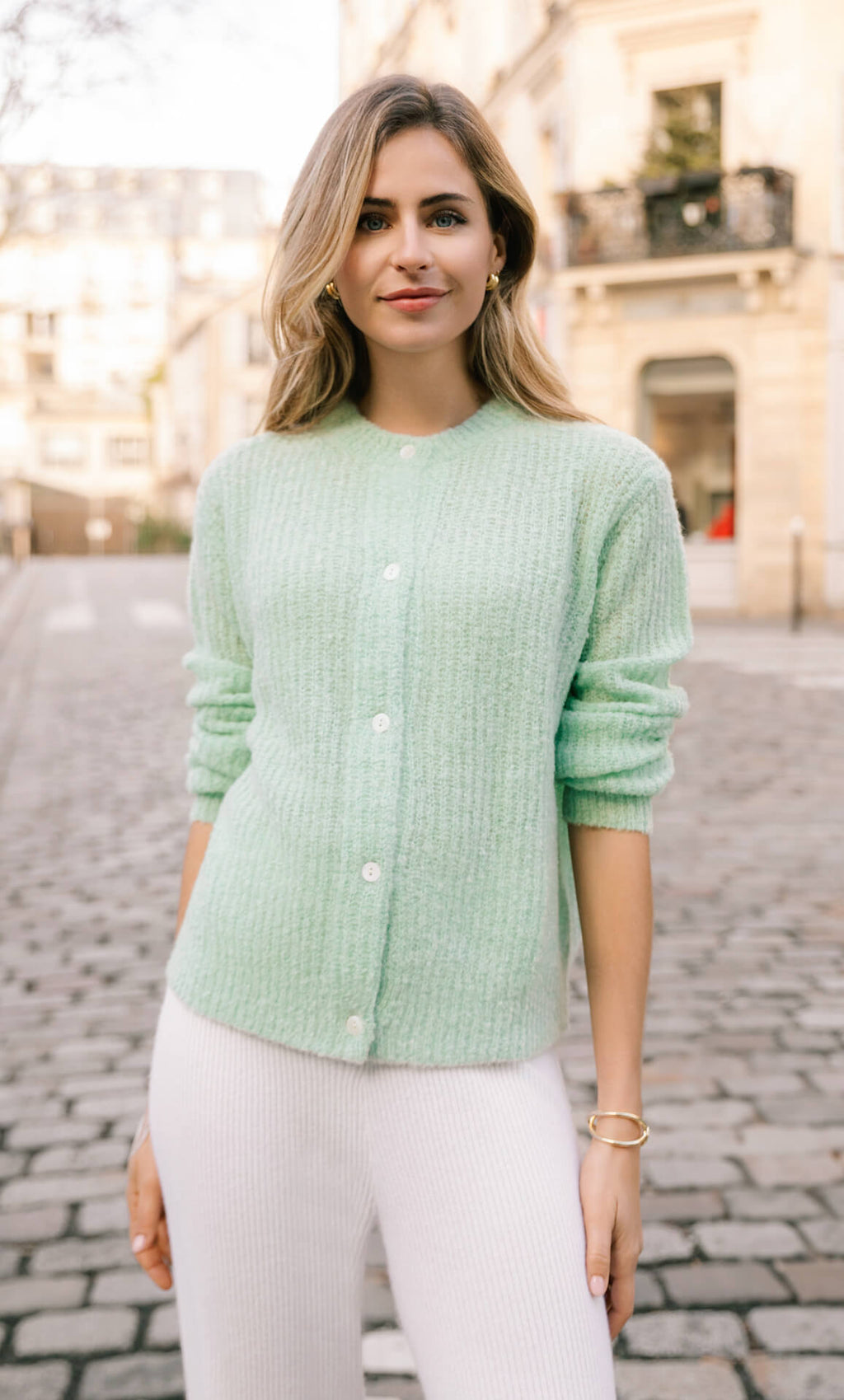 Bianca Boucle Cashmere Cardigan