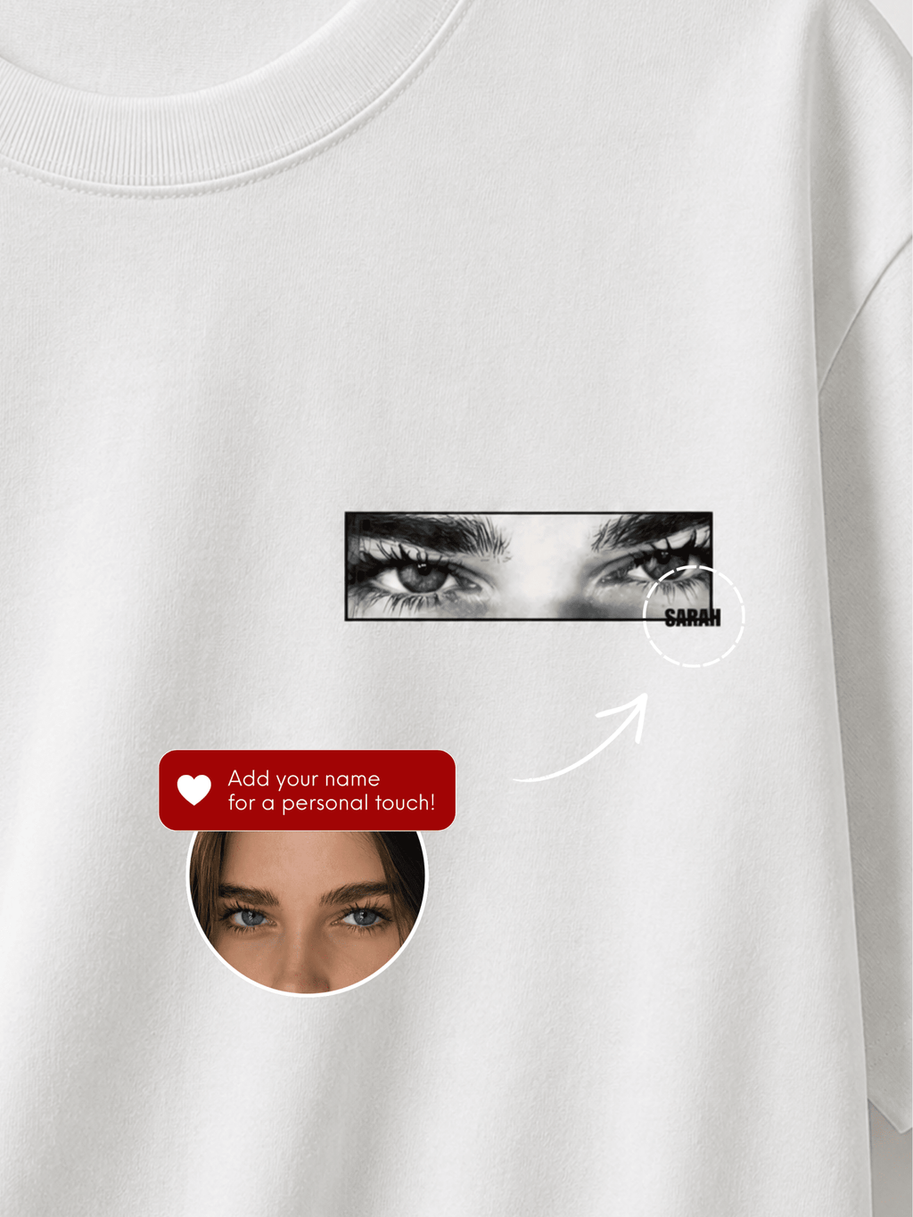 Personalized Eyes + Name T-Shirt | Custom Photo Shirt