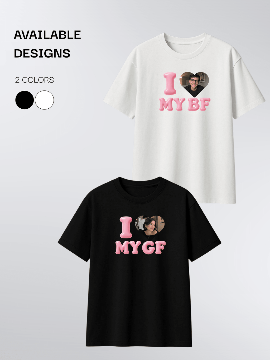 I Love My BF/GF Custom Photo Shirt