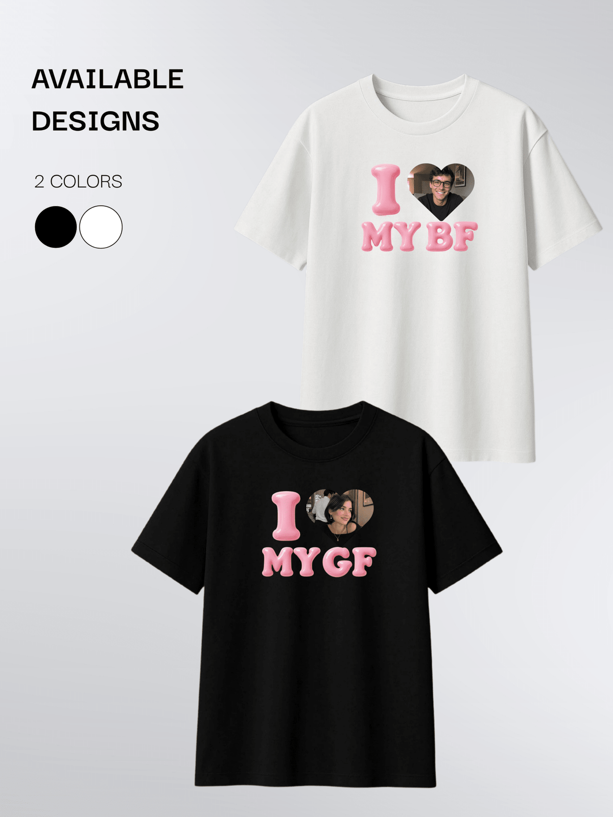I Love My BF/GF Custom Photo Shirt