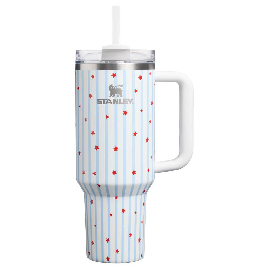 Stanley 4th of July Blue Starry Stripes 40 oz Stainless Steel H2.0 FlowState Quencher Tumbler PREORDER
