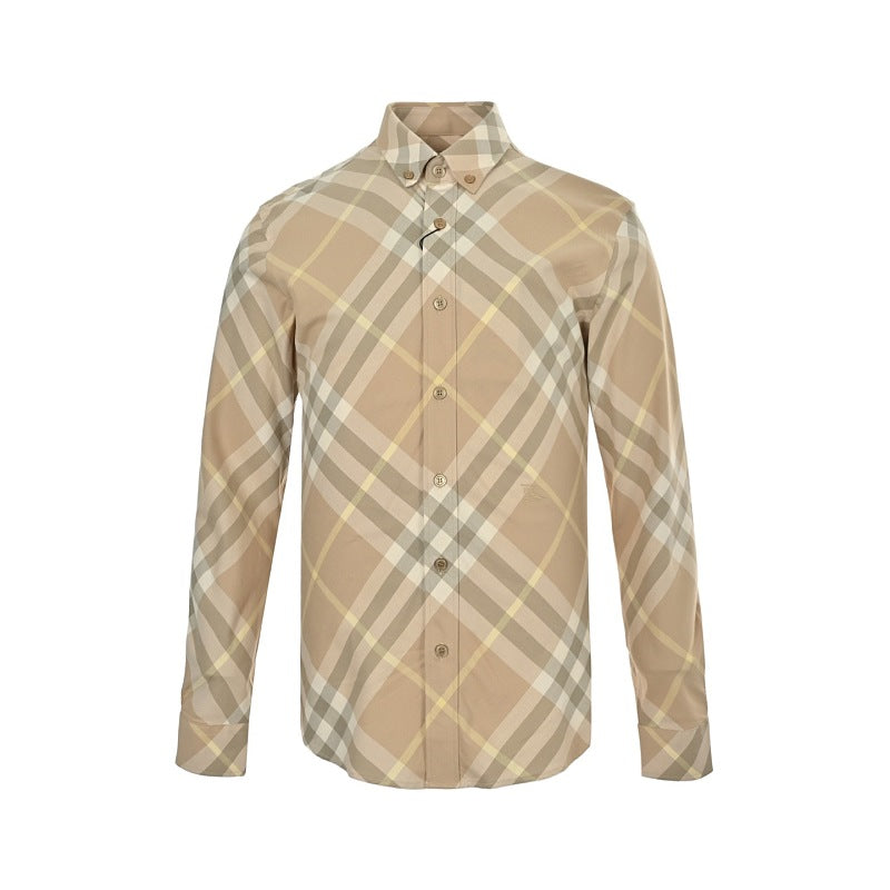 Burberry Cotton Shirt with Diagonal Check