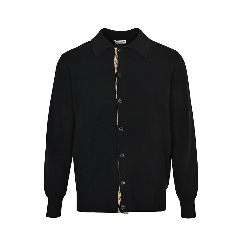 Burberry Classic Check Placket Wool Cardigan