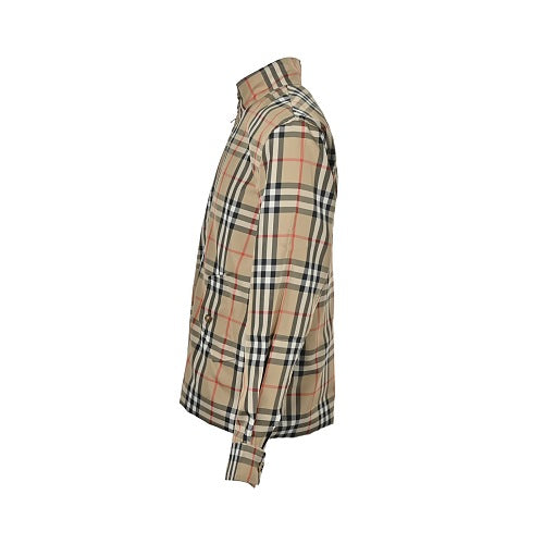 Burberry Checked Zip-Up Jacket with Stand Collar