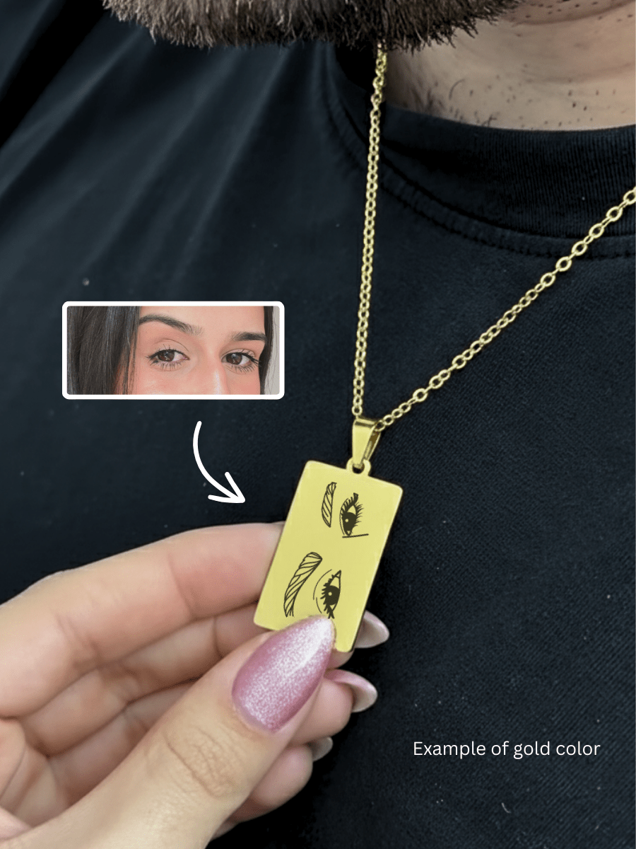 Eye Custom Engraved Photo Tag Necklace