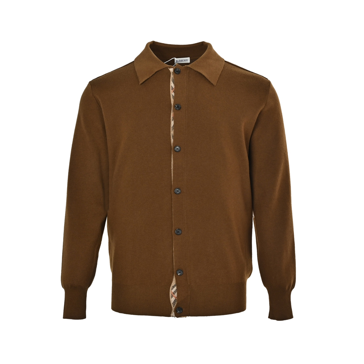 Burberry Classic Check Placket Wool Cardigan