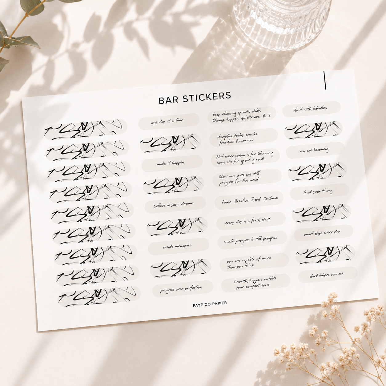 Bar Planner Sticker