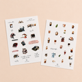 Books and Coffee Sticker Sheet